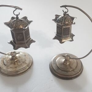 Circa 1900s ,960 Sterling Silver Hanging Lanterns Salt & Pepper Shakers